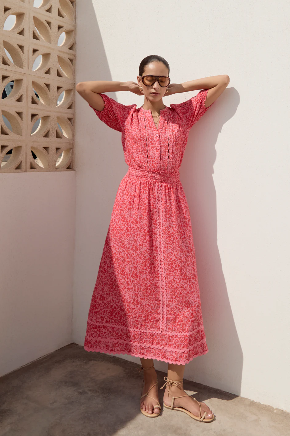 Sophia Skirt - Perfect Pink Daisy Floral - Image 3