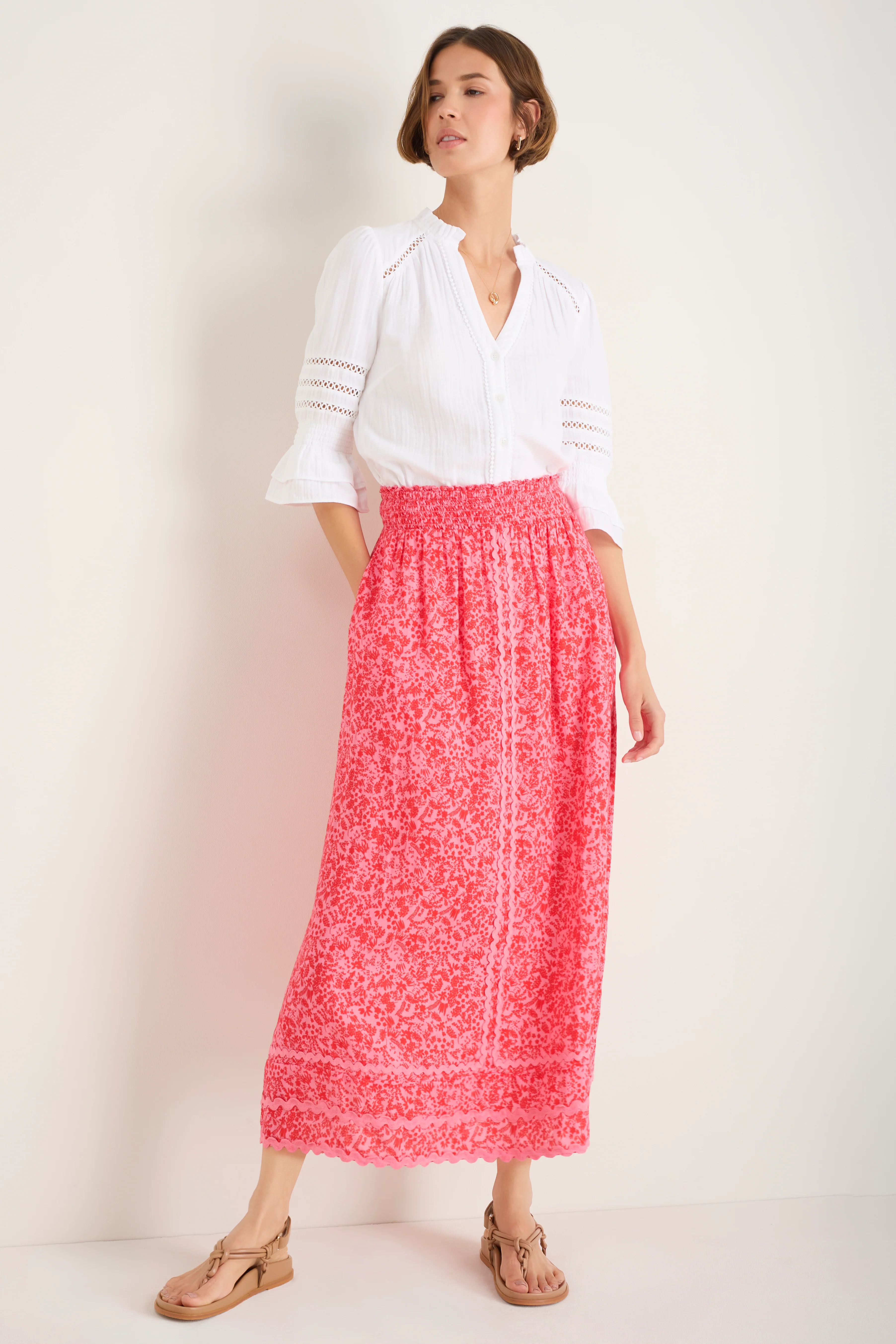 Sophia Skirt - Perfect Pink Daisy Floral - Image 6