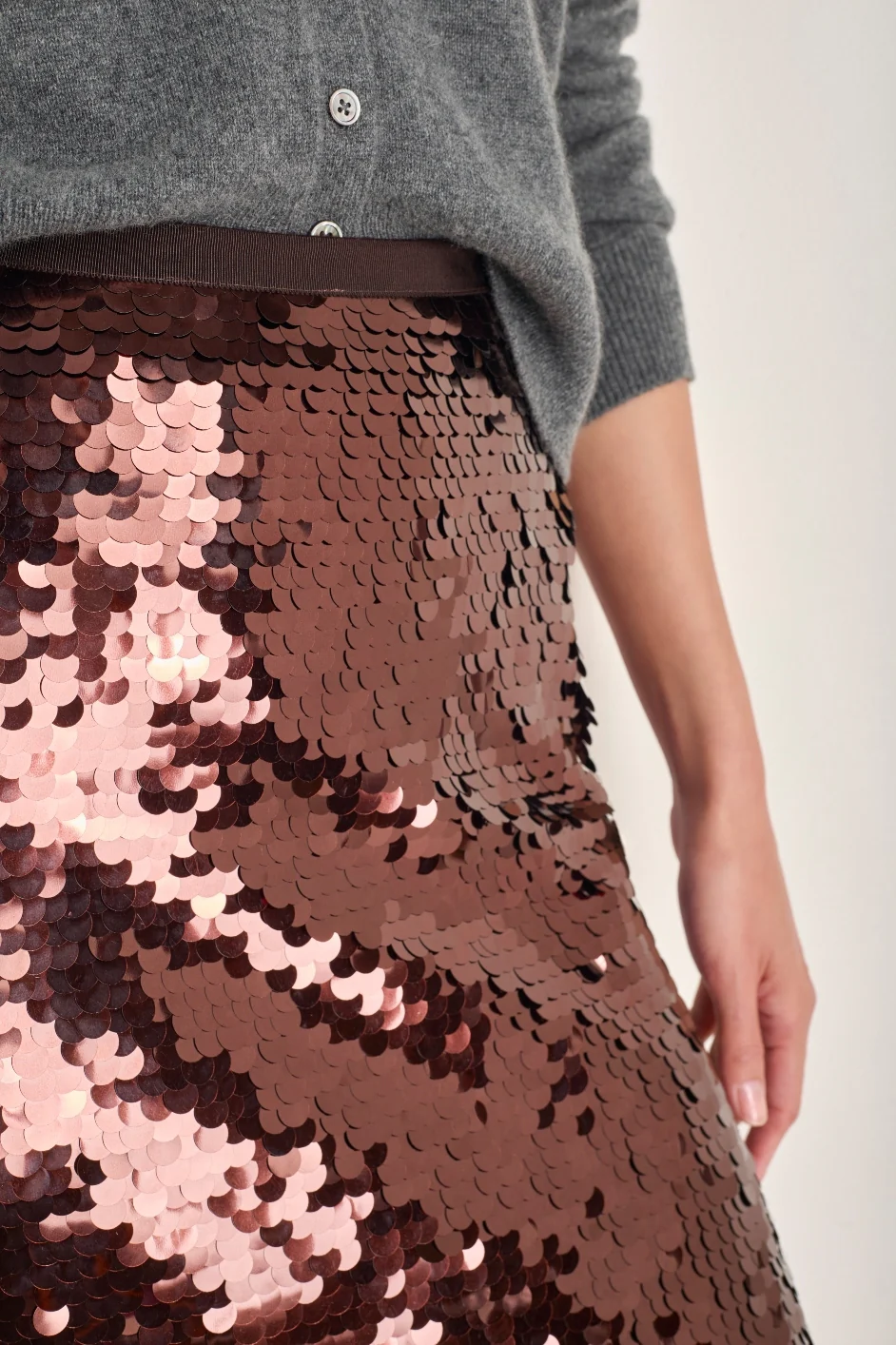 Suzy Sequin Skirt - Cocoa - Image 2