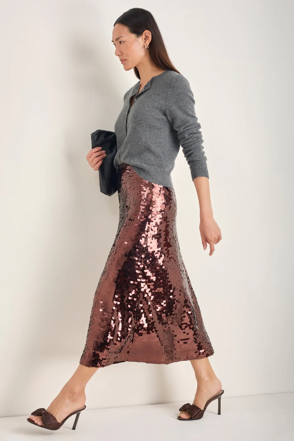 Suzy Sequin Skirt - Cocoa - Image 3