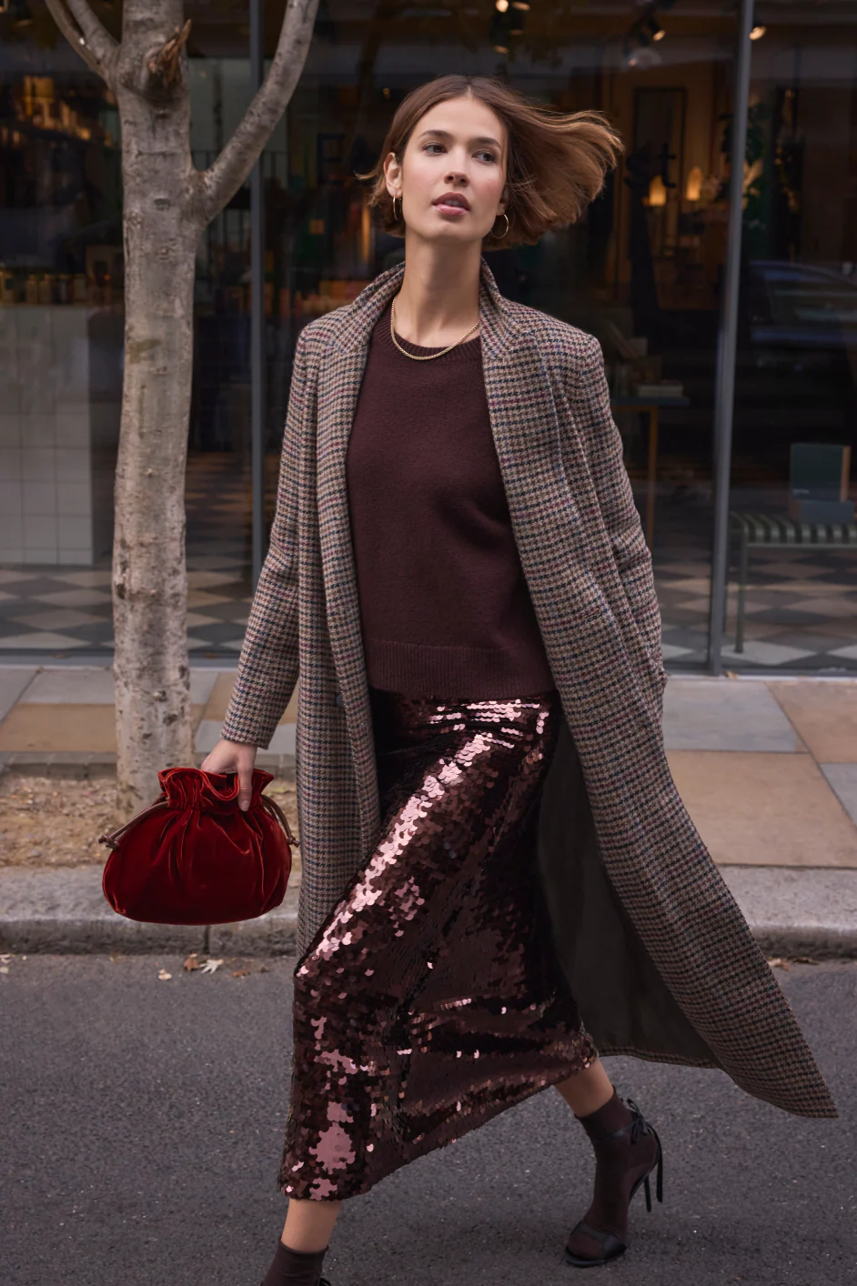 Suzy Sequin Skirt - Cocoa - Image 5