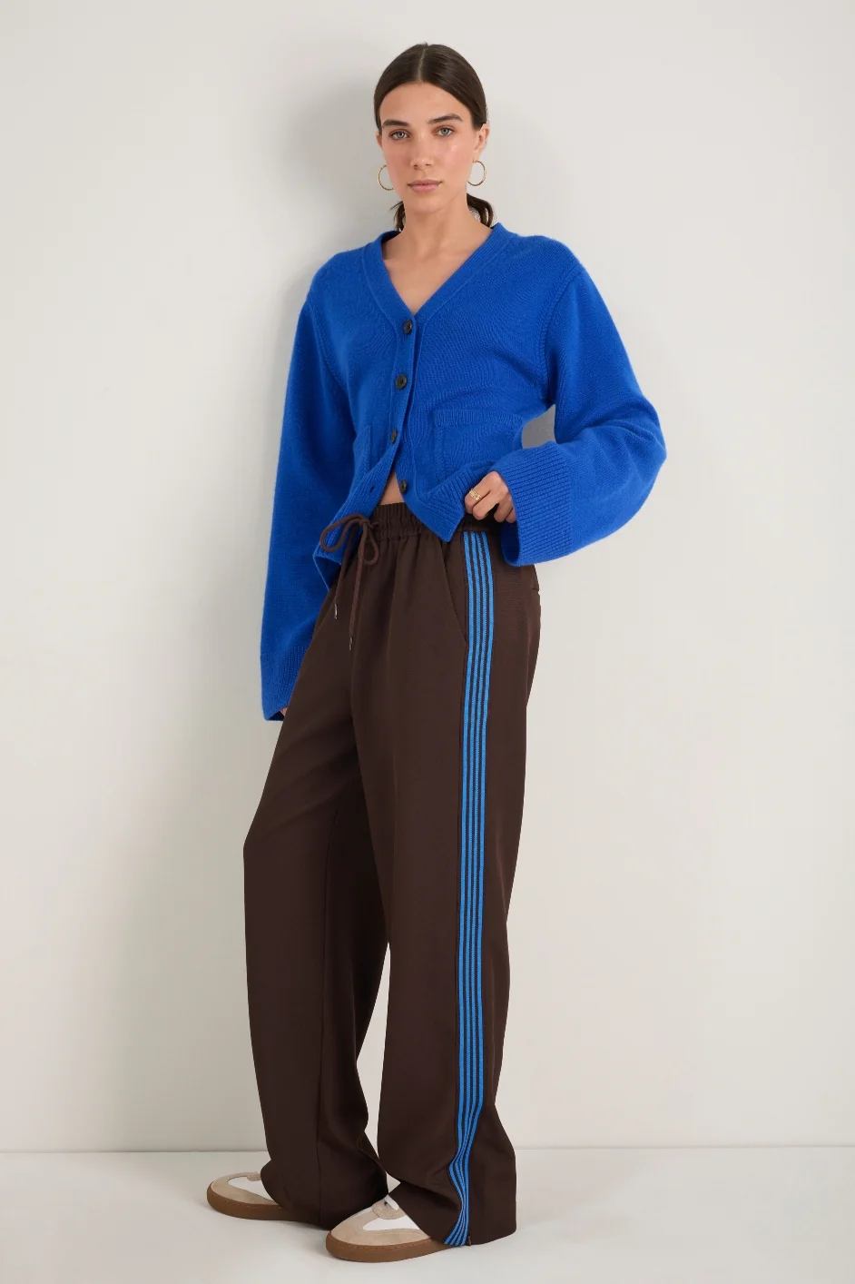 Suzy Side Stripe Trouser - Cocoa - Image 3