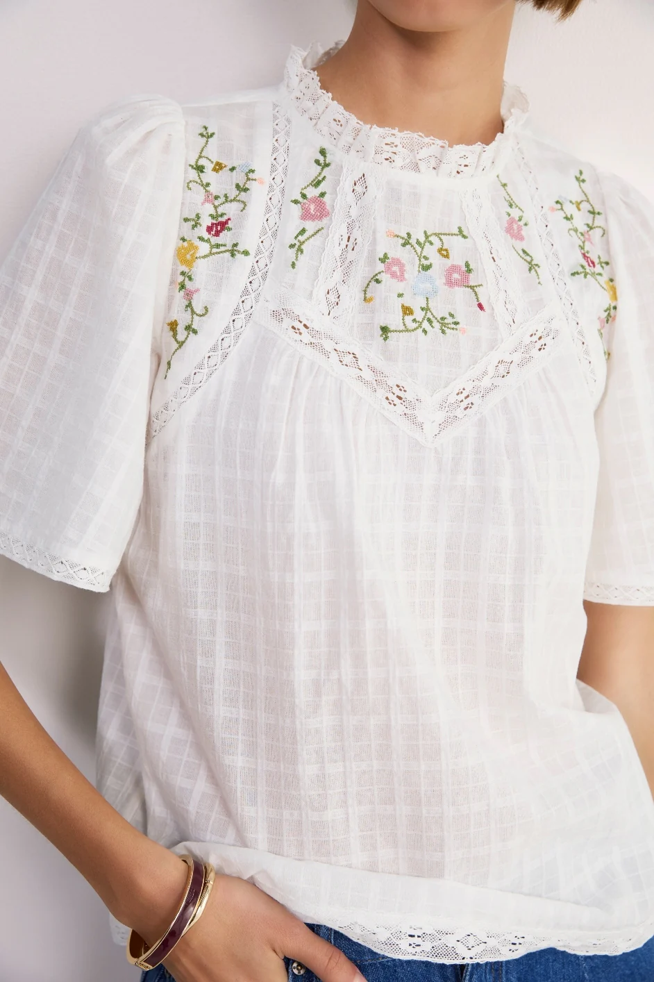 Sylvie Top - Ivory Embroidery - Image 3