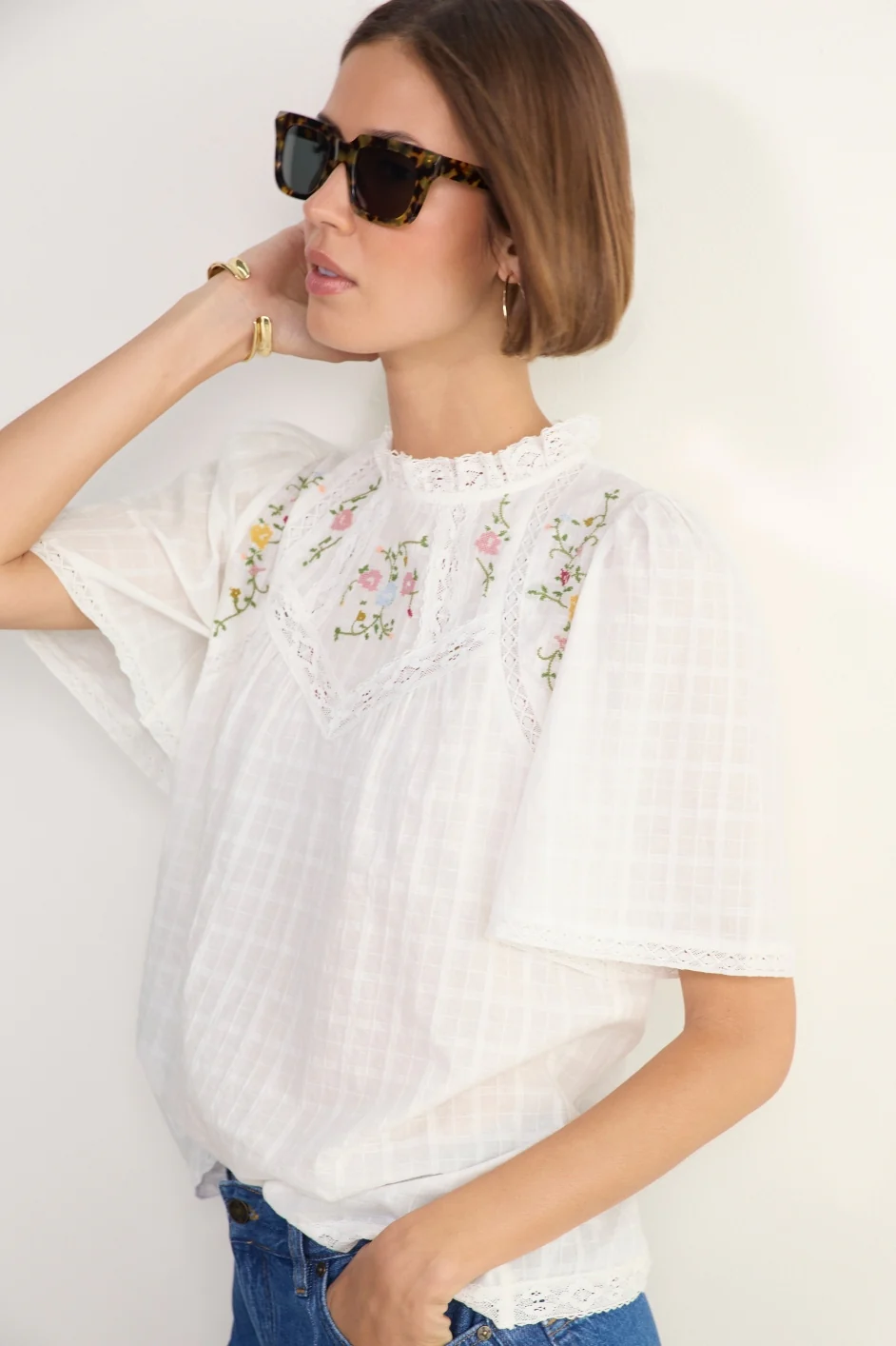 Sylvie Top - Ivory Embroidery - Image 9