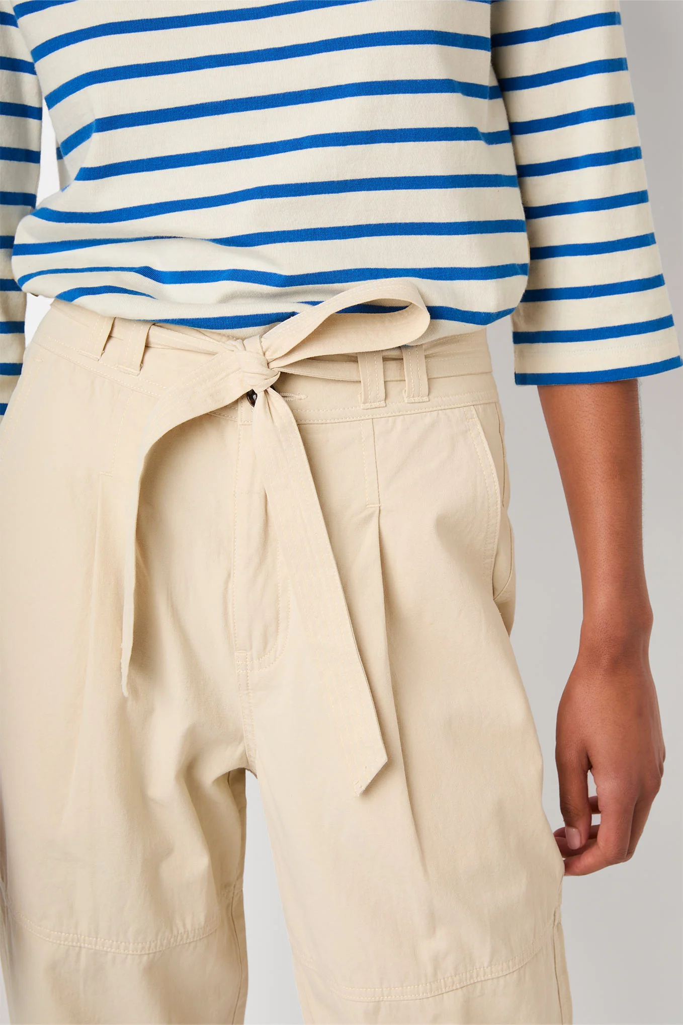 Talia Cotton Cargo Trouser - Ecru - Image 2