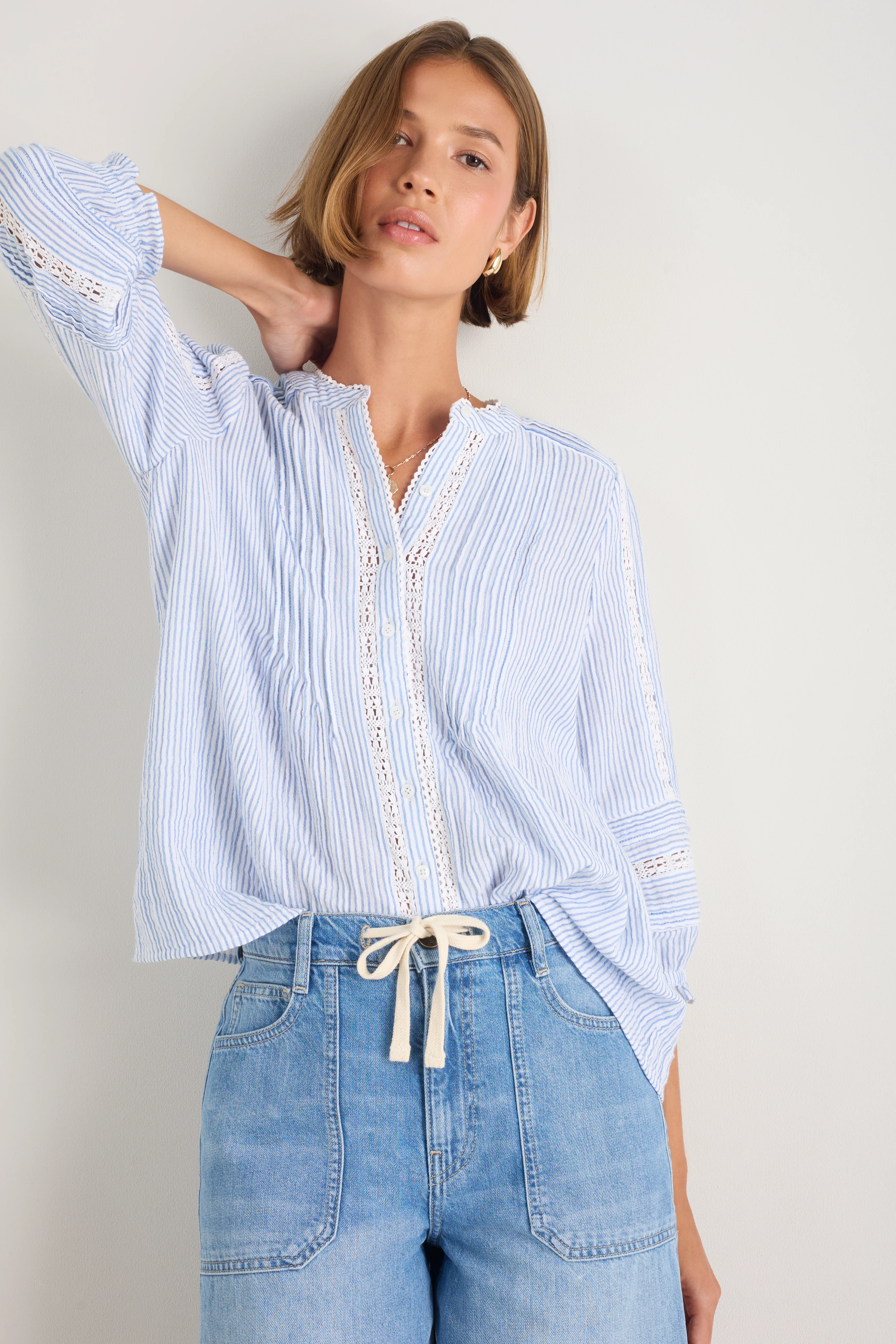 Tallulah Carpenter Tie Short - Light Wash - Image 6
