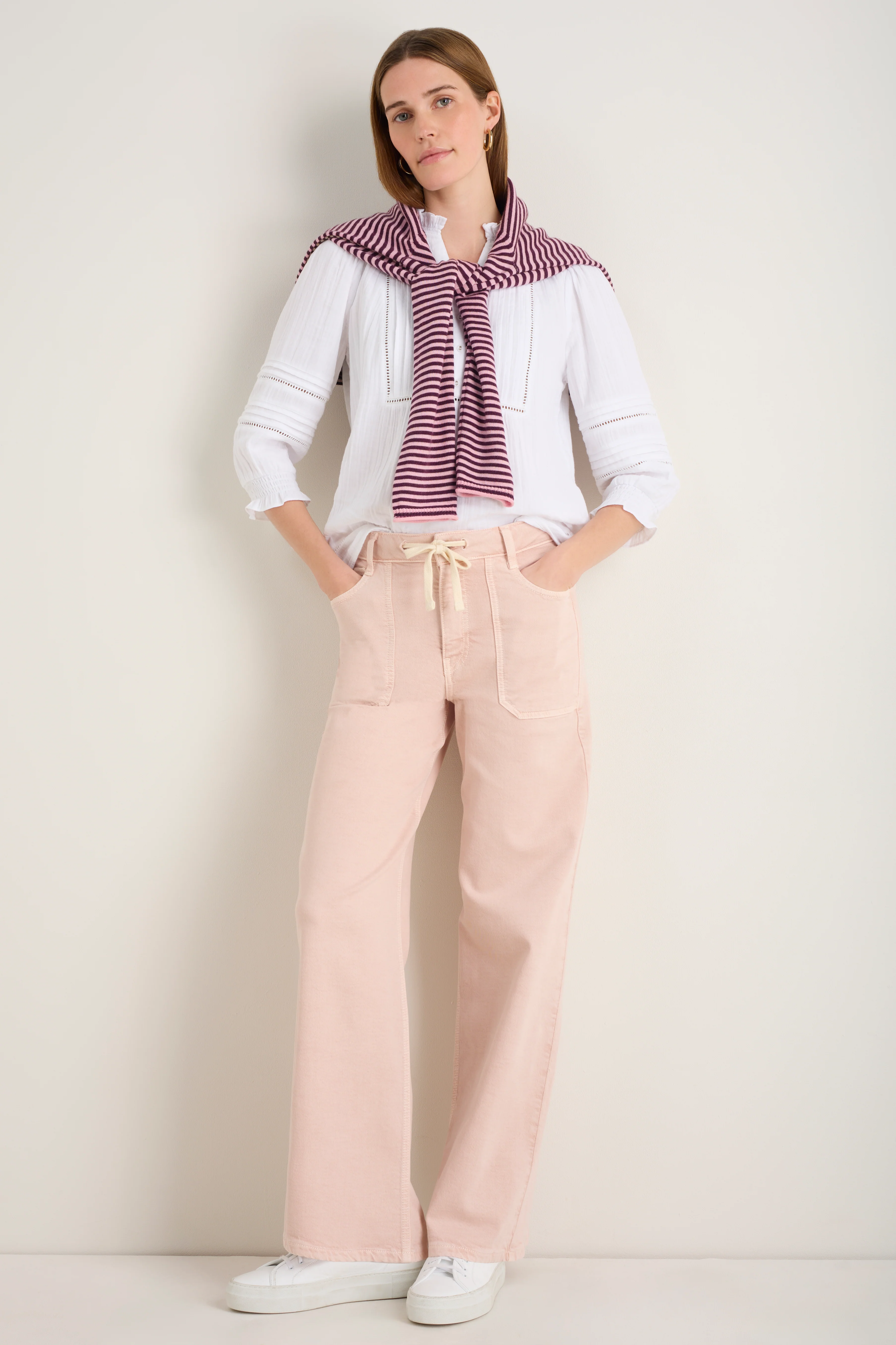 Tallulah Carpenter Tie Jean - Dusky Pink - Image 4
