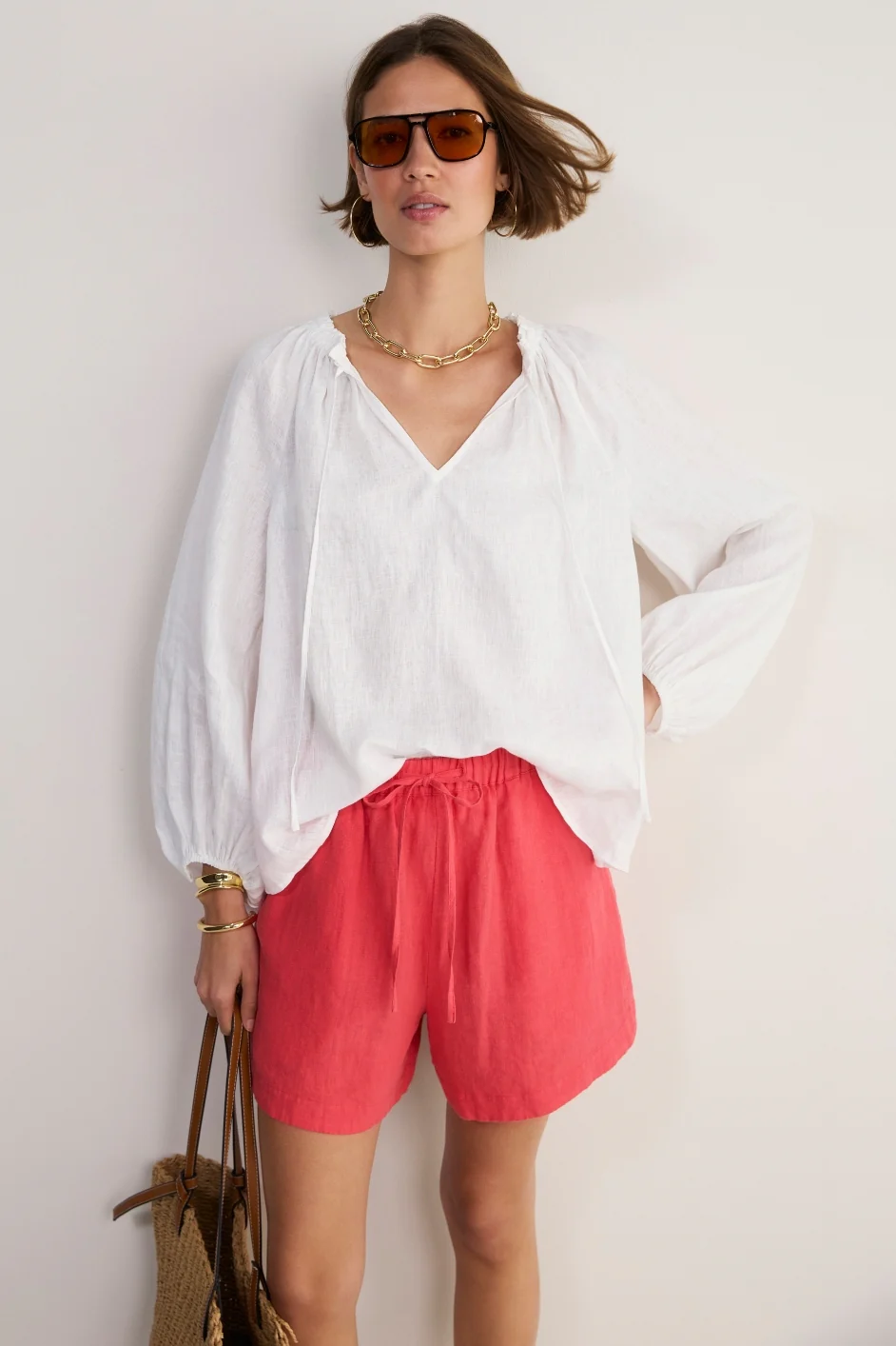 Thandie Linen Short - Watermelon - Image 7