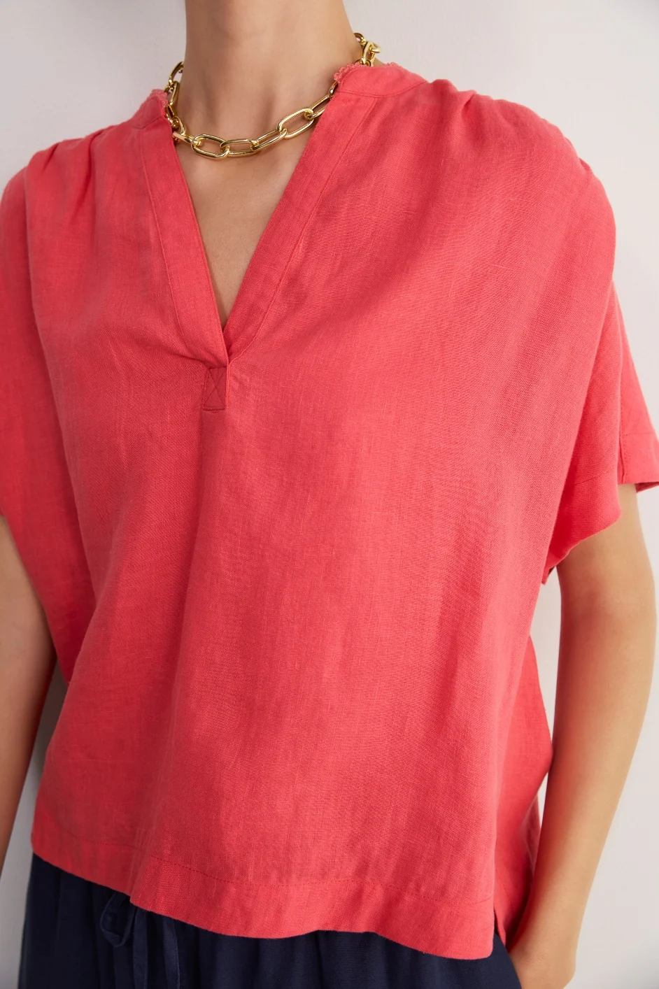 Thandie Linen Top - Watermelon - Image 4