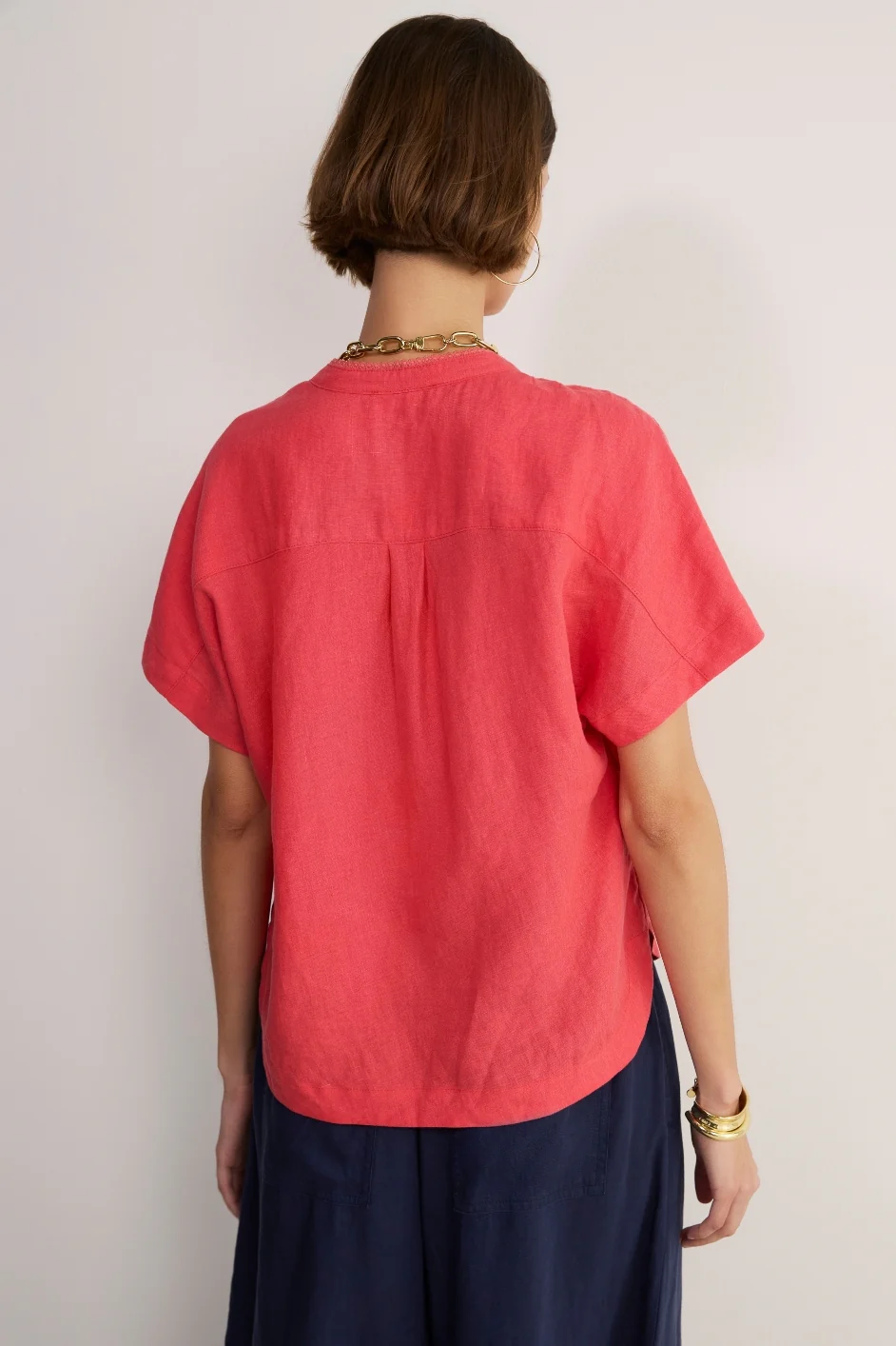 Thandie Linen Top - Watermelon - Image 6