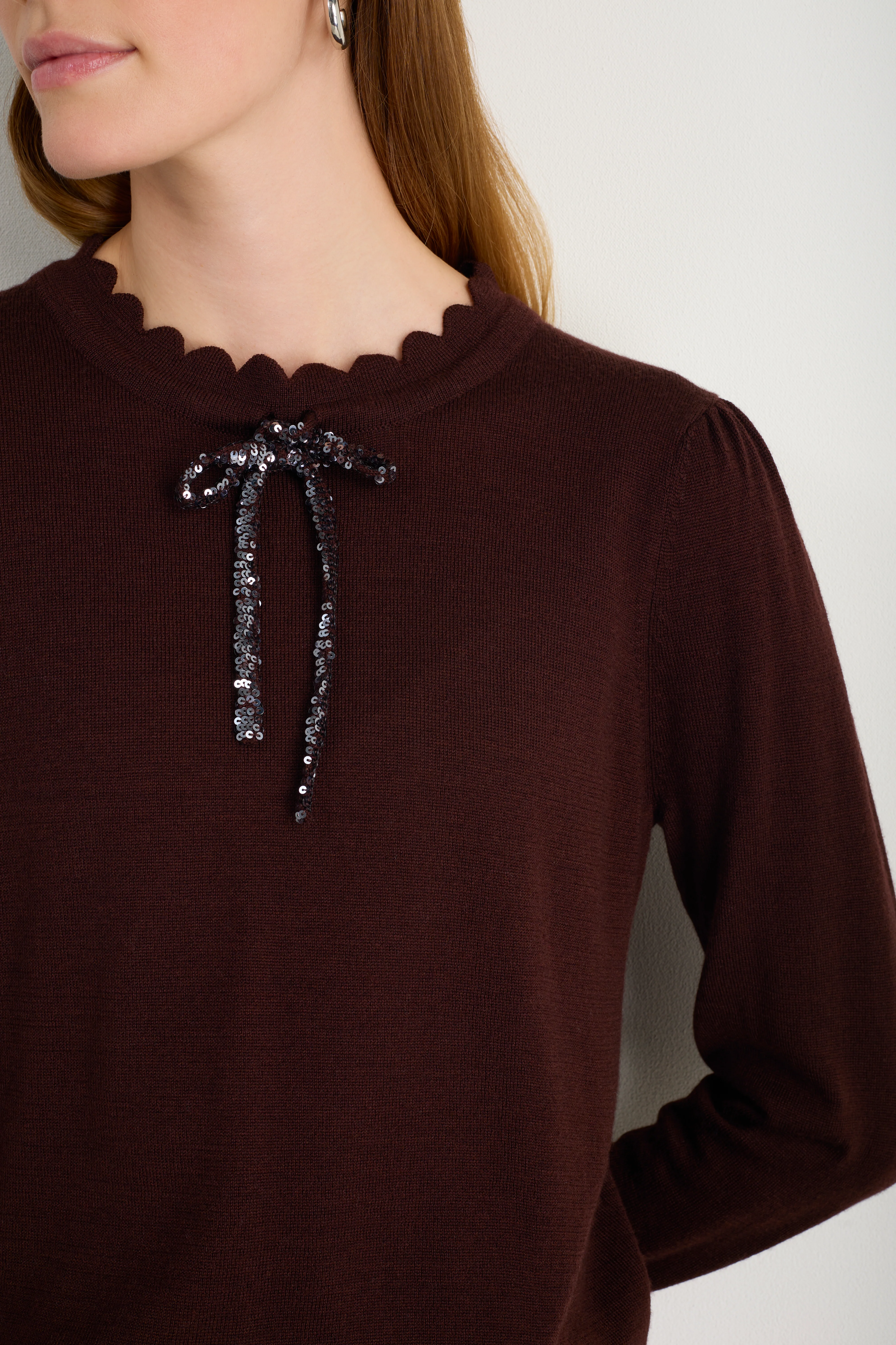 Tilda Fleurine Tie Jumper - Cocoa - Image 2