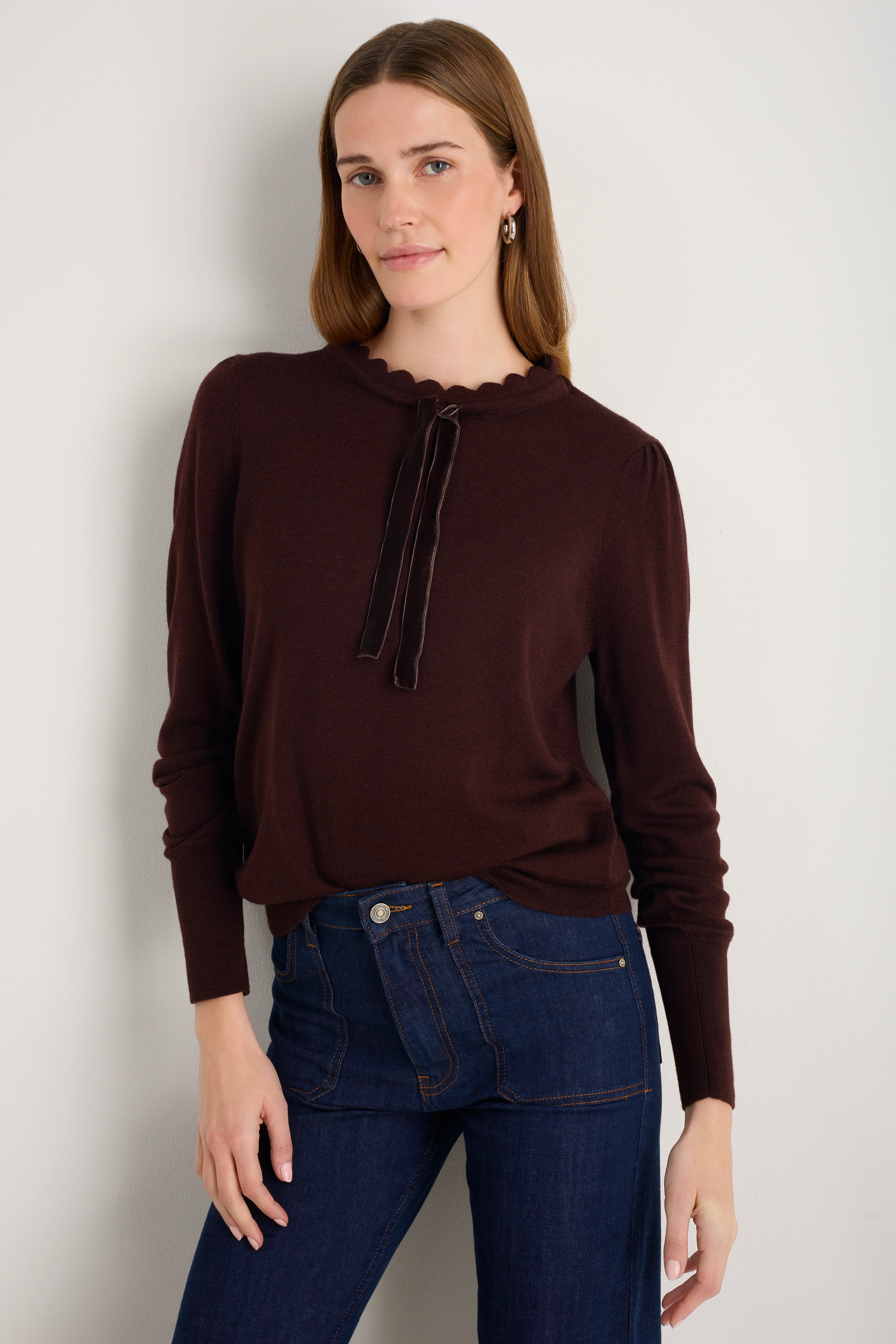 Tilda Fleurine Tie Jumper - Cocoa - Image 3