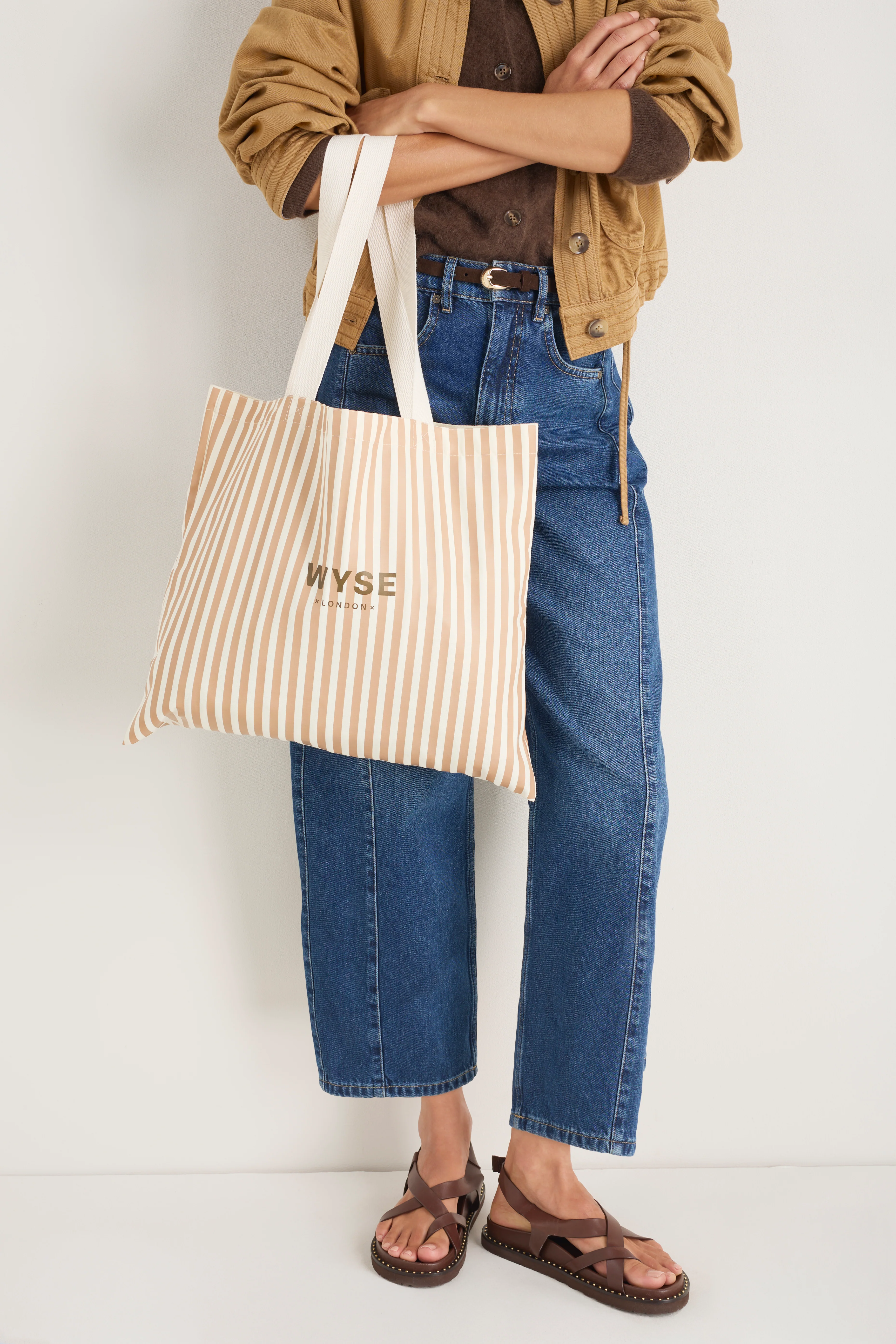 Tote Bag - Tan Stripe - Image 3