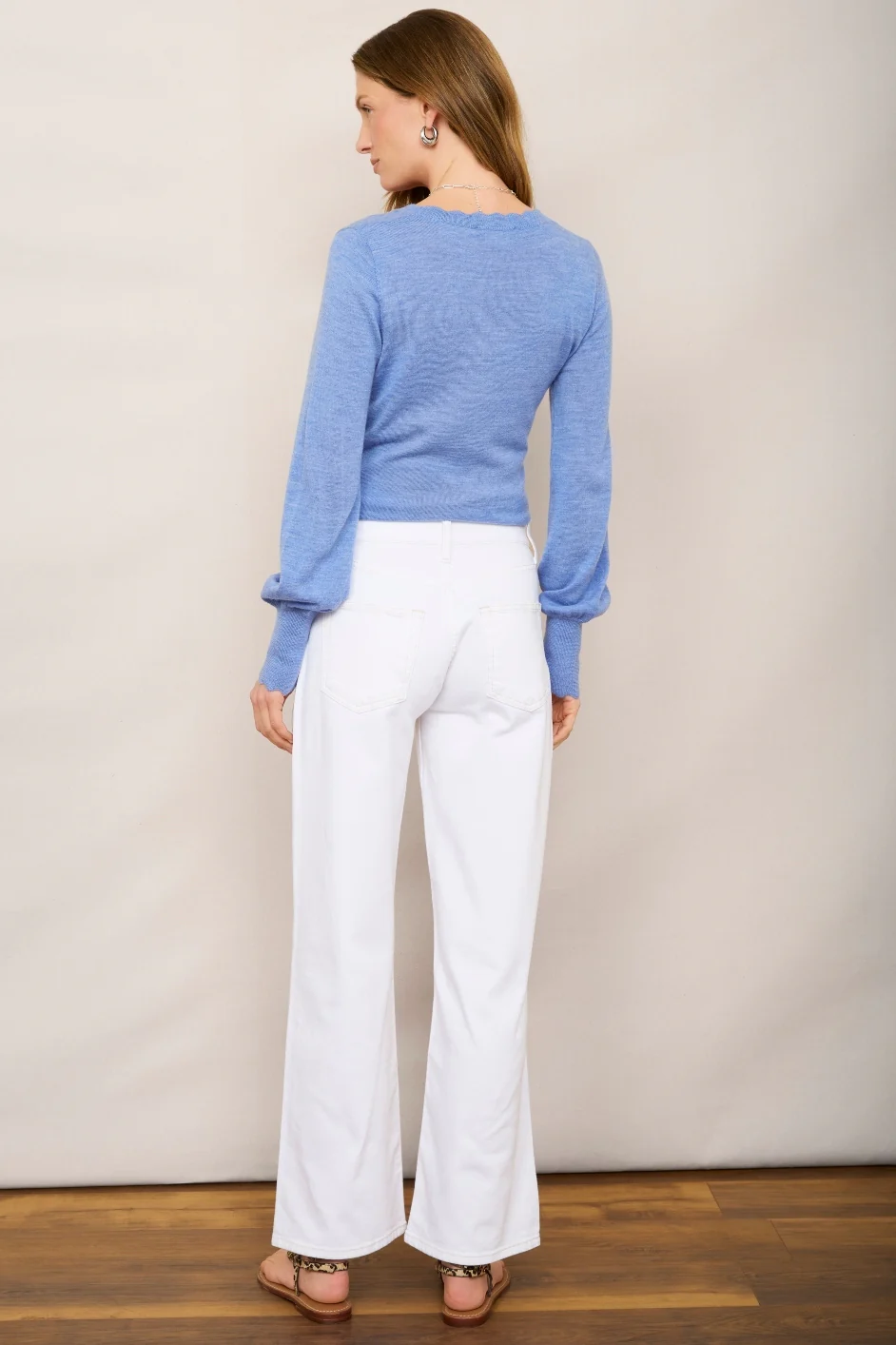 Whitney Wide Leg Jean - White - Image 3