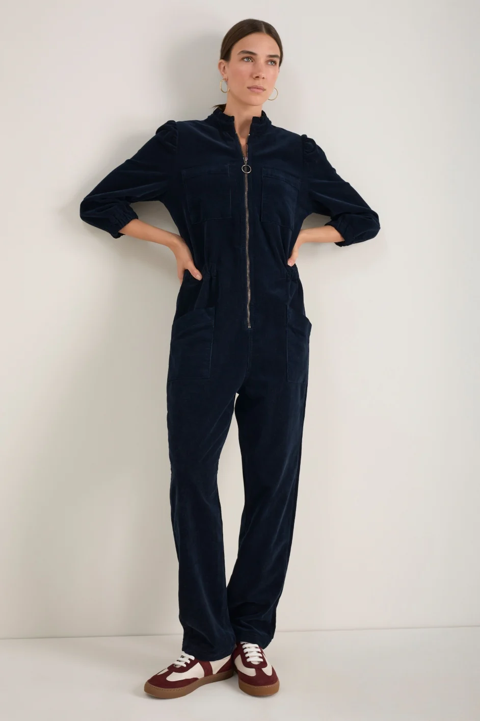 Zoe Pin Cord Jumpsuit - Midnight - Image 4