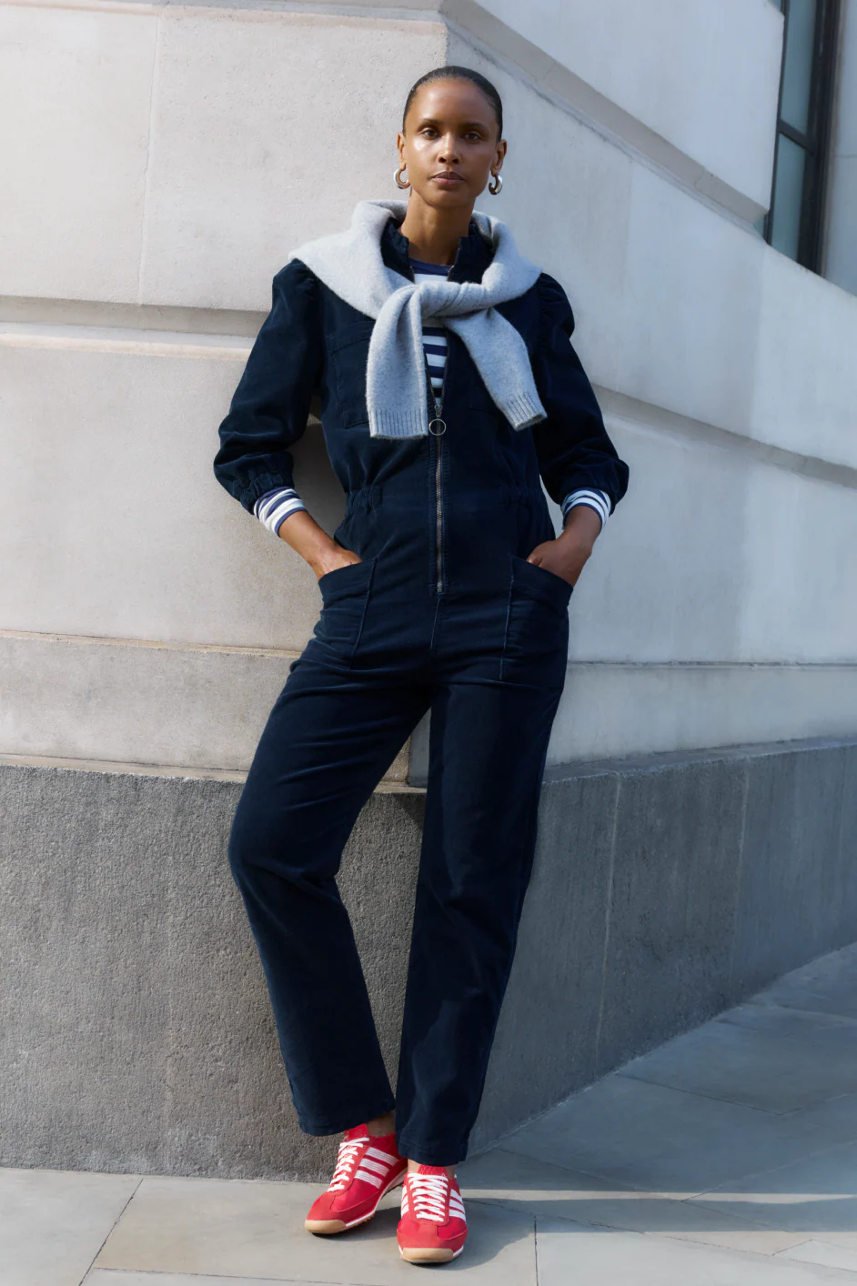 Zoe Pin Cord Jumpsuit - Midnight - Image 5